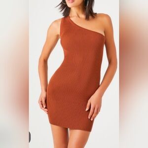 Forever 21 One-Shoulder Rust Dress